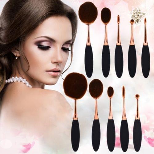 10 PCS Toothbrush Style Handle Makeup Brush Eyebrow Brush Set