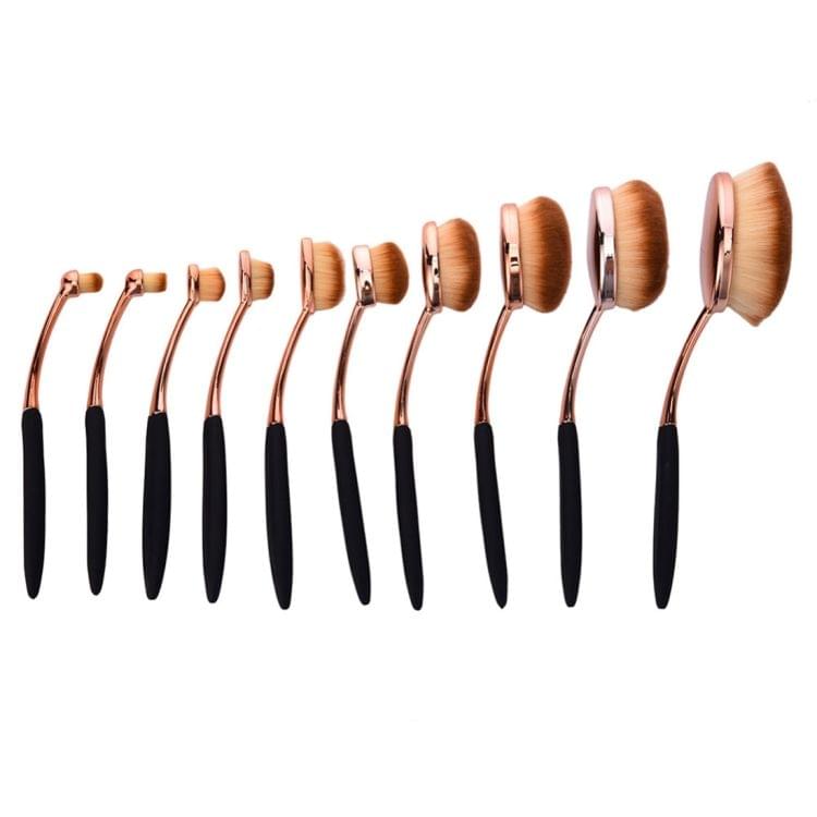 10 PCS Toothbrush Style Handle Makeup Brush Eyebrow Brush Set
