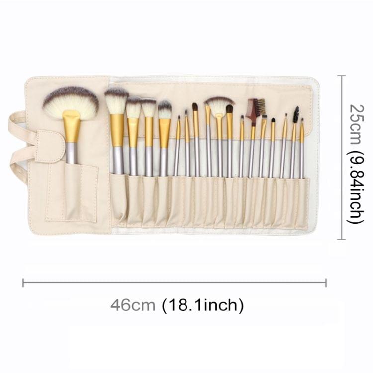 18 PCS High-grade Beige Beauty Makeup Brushes Tools Kit, Size: 25*46cm