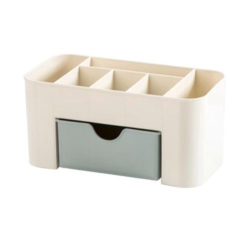 Home Desktop Storage Box Organizer for Cosmetics Jewelry Necklace Nail Polish Earring(Blue )