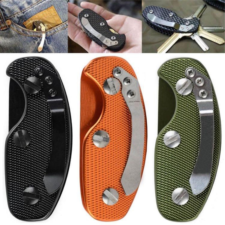 Portable Metal Key Storage Clip with Aluminum Alloy Back Clip(Orange)
