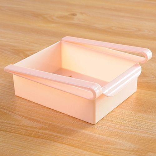 Drawer Style Fridge Preservation Layer Storage Rack(Pink)