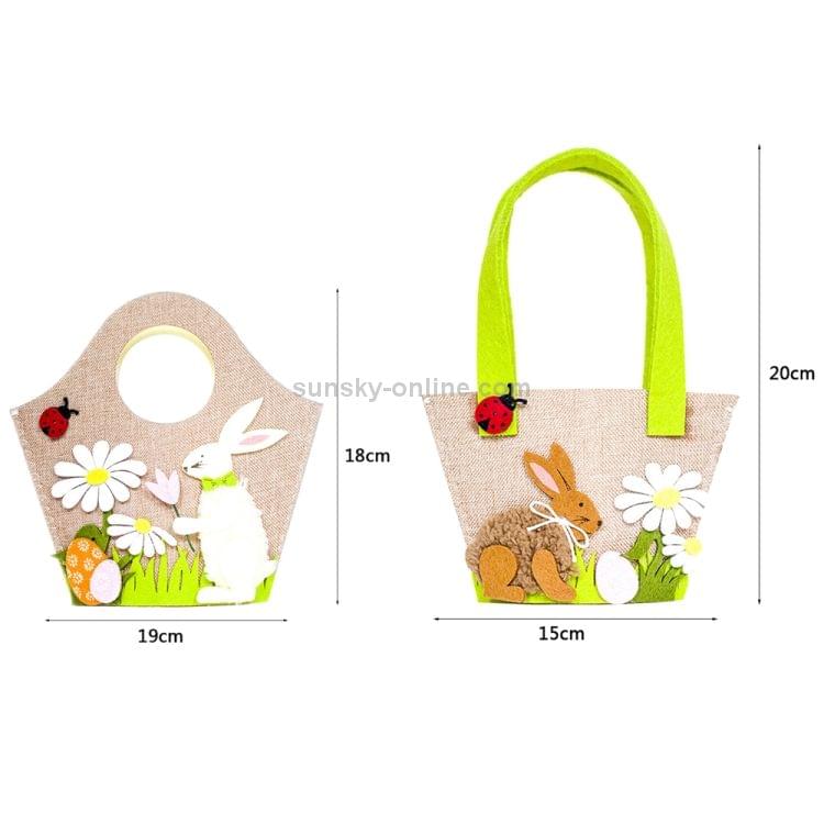 2 PCS Easter Bunny Eggs Party Supplies Children Candy Eggs Toy Gift Portable Storage Handbag