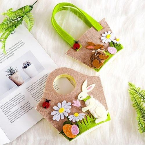 2 PCS Easter Bunny Eggs Party Supplies Children Candy Eggs Toy Gift Portable Storage Handbag