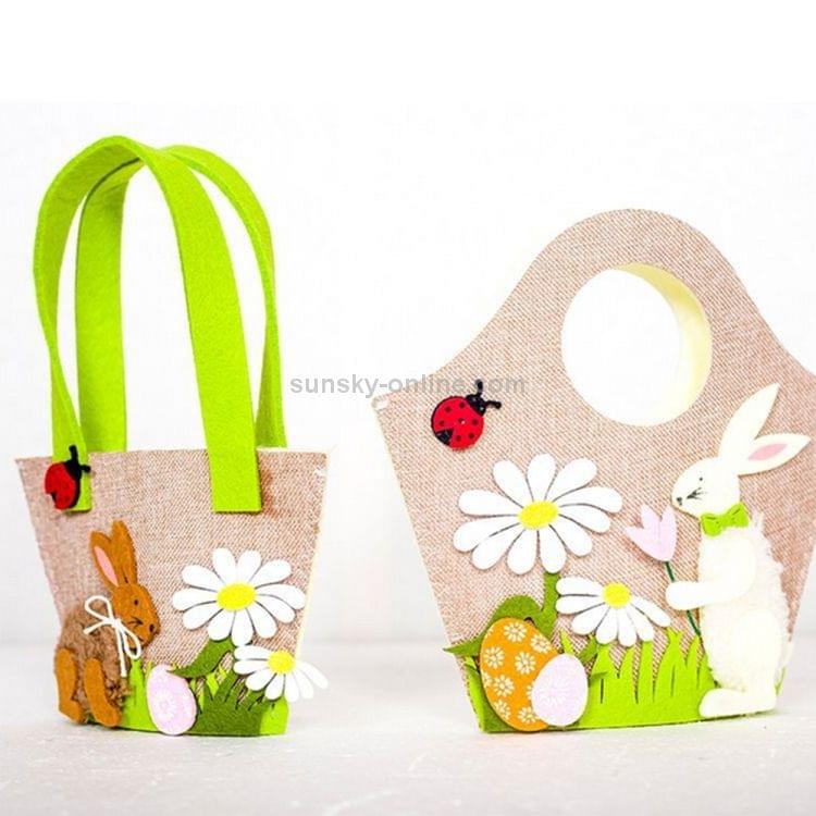2 PCS Easter Bunny Eggs Party Supplies Children Candy Eggs Toy Gift Portable Storage Handbag
