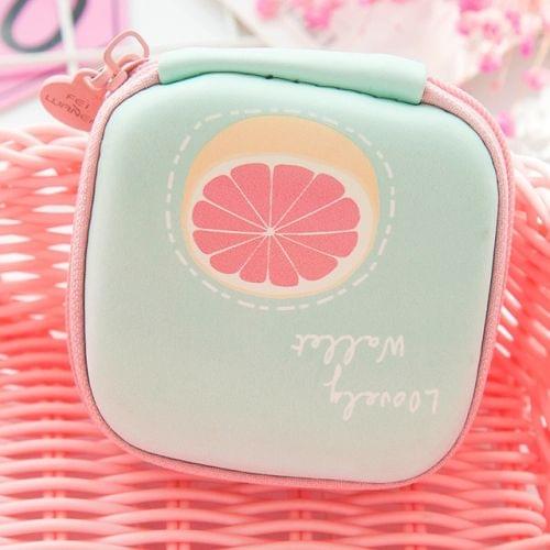 Phone Power Charger Headphone Digital Cable Storage Box Square Travel Headset Organizer Bags(Blue grapefruit)
