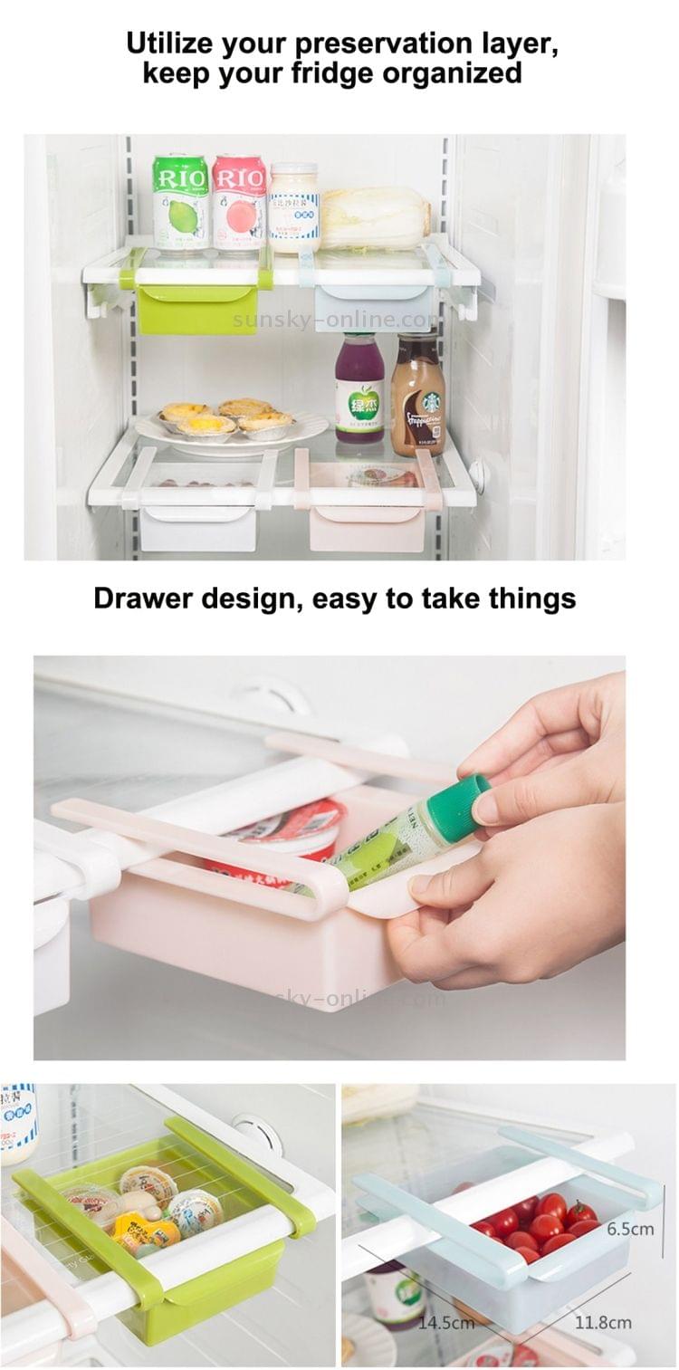 Drawer Style Fridge Preservation Layer Storage Rack (Baby Blue)