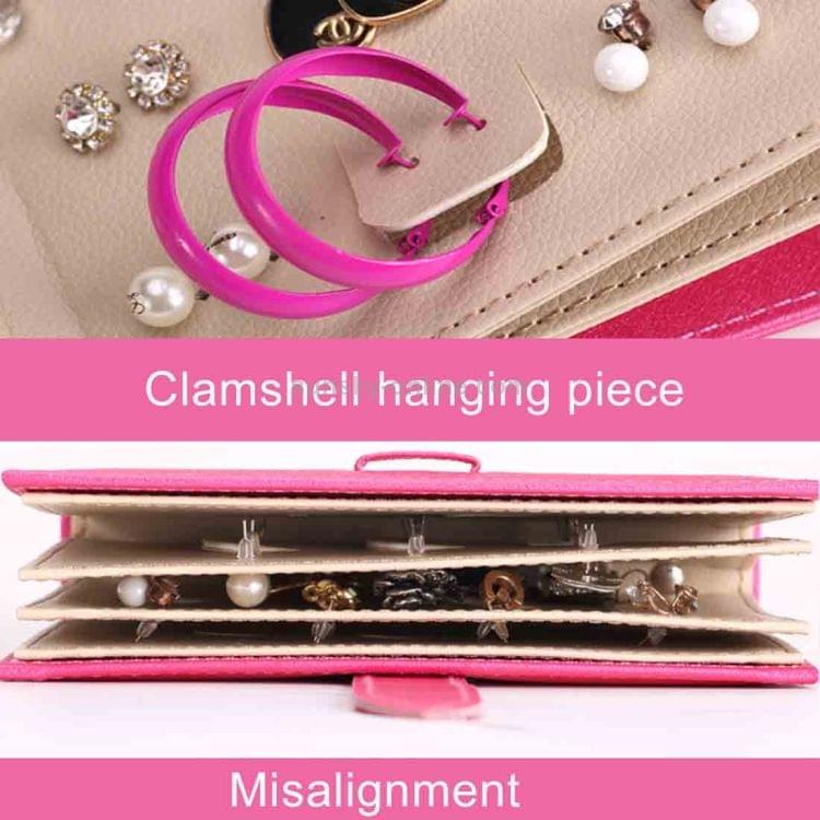Leather Originality Ear Nail Storage Organizer Book Earring Cabinet Gift Case (Black)