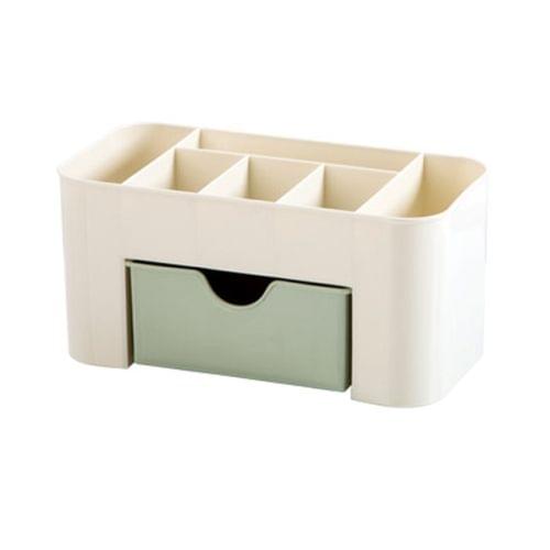 Home Desktop Storage Box Organizer for Cosmetics Jewelry Necklace Nail Polish Earring(Green )
