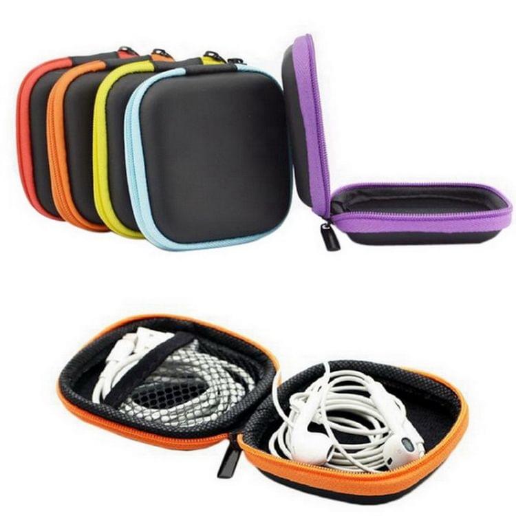 3 PCS Earphone Wire Organizer Box Data Cable Cables Storage Box Case Container Coin Headphone Protective Box Case Container(Blue)