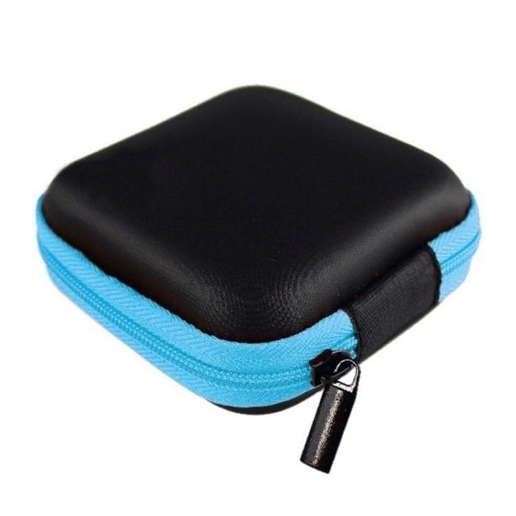 3 PCS Earphone Wire Organizer Box Data Cable Cables Storage Box Case Container Coin Headphone Protective Box Case Container(Blue)
