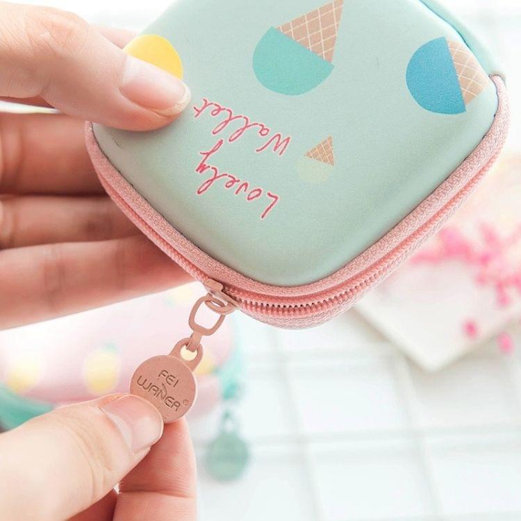 Phone Power Charger Headphone Digital Cable Storage Box Square Travel Headset Organizer Bags(Blue Cake)