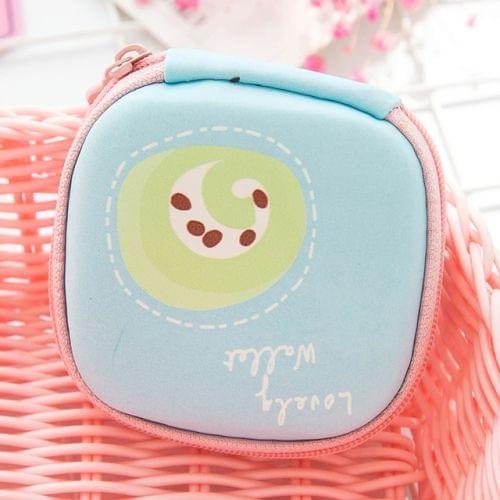 Phone Power Charger Headphone Digital Cable Storage Box Square Travel Headset Organizer Bags(Blue Cake)