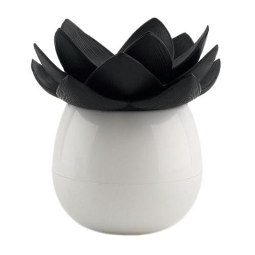 2 PCS Lotus Shaped Cotton Swab Box Toothpicks Holder Toothpick Case(Black)