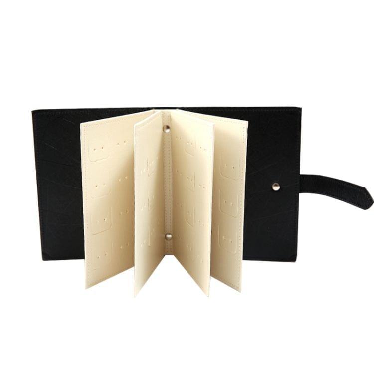 Portable PU Leather Storage Box Necklace Jewelry Display Box Organizer(Black)