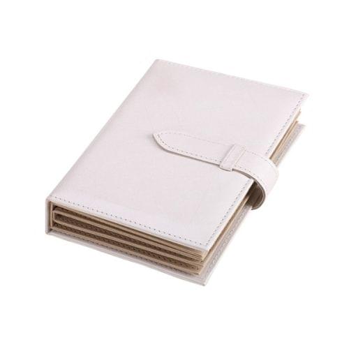 Portable PU Leather Storage Box Necklace Jewelry Display Box Organizer(White)