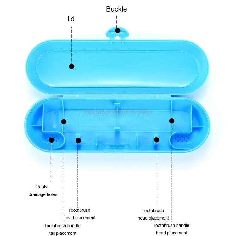 2 PCS Portable Universal Electric Toothbrush Toothpaste Travel Carry Heart Buckle Storage Box for Philips / Braun / Panasonic (Pink)