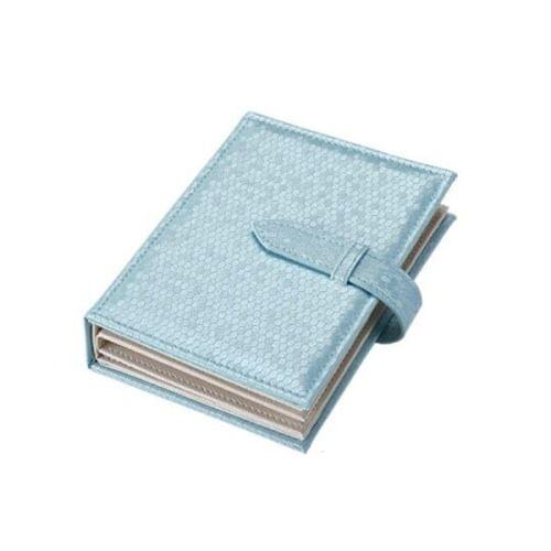 Portable PU Leather Storage Box Necklace Jewelry Display Box Organizer(Blue)