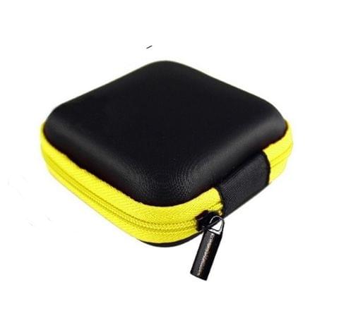 3 PCS Earphone Wire Organizer Box Data Cable Cables Storage Box Case Container Coin Headphone Protective Box Case Container(Yellow)