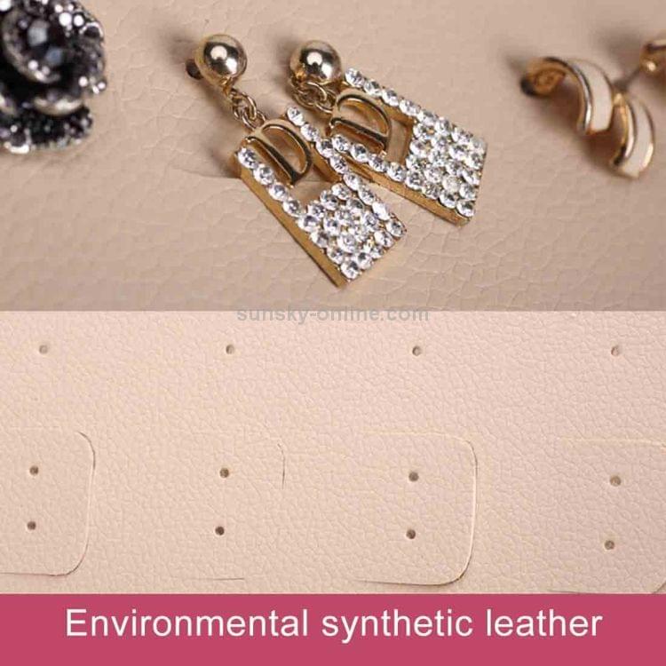 Leather Originality Ear Nail Storage Organizer Book Earring Cabinet Gift Case (Pink)