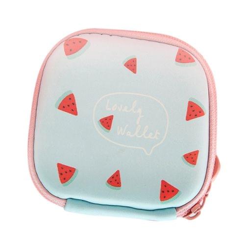 Phone Power Charger Headphone Digital Cable Storage Box Square Travel Headset Organizer Bags(watermelon)