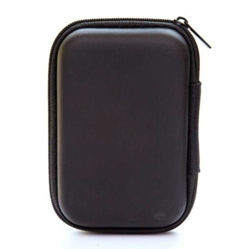 2 PCS Portable Zipper Earphone Case Leather Earphone Storage Box  USB Cable Organizer(Rectangle Black)