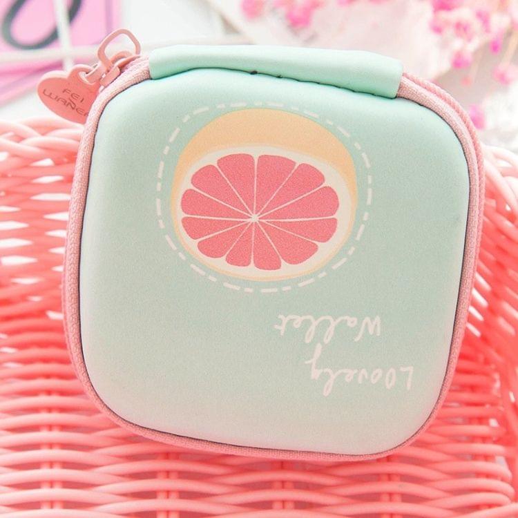 Phone Power Charger Headphone Digital Cable Storage Box Square Travel Headset Organizer Bags(pineapple)
