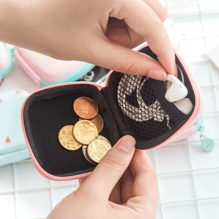 Phone Power Charger Headphone Digital Cable Storage Box Square Travel Headset Organizer Bags(pineapple)