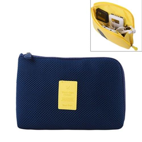 Shockproof Portable Digital Storage Pocket Travel Cosmetic Organizer Bag, Size: 12.5cm x 16cm x 3cm(Dark Blue)
