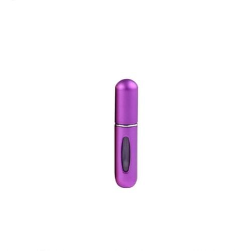 Portable Mini Aluminum Refillable Perfume Bottle Spray Empty Cosmetic Containers Atomizer, Capacity:5ml(Purple)