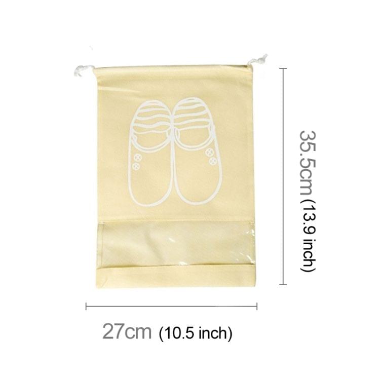 10 PCS D-POCKET Non-Woven Drawing Belt Shoe Pouch,Small Size(Beige)