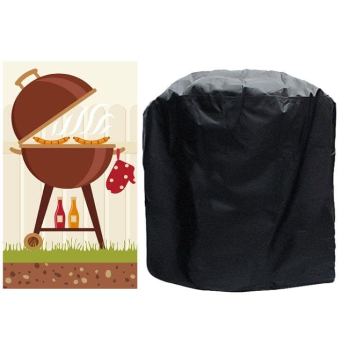 Outdoor Anti-UV Waterproof Dust-proof 210D Oxford Cloth BBQ Cylindrical Protective Bag Charcoal Barbeque Grill Cover, Size: 71x73cm (Black)
