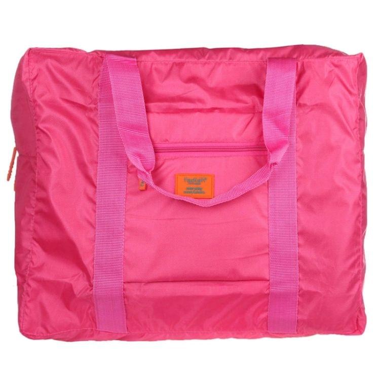 Embellish Multi-functional Portable Waterproof  Large Capacity Nylon Foldable Pouch Storage Bag for Travel, Size: 44cm x 35cm x 19cm(Magenta)