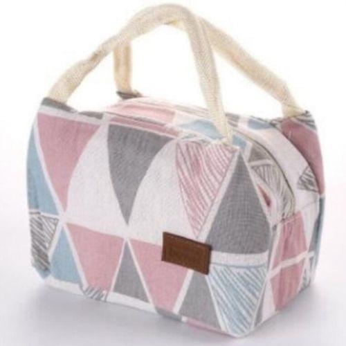 Cotton Linen Fashion Insulation Waterproof Portable Lunch Bag Insulation Bag Insulation Package(Big triangle)