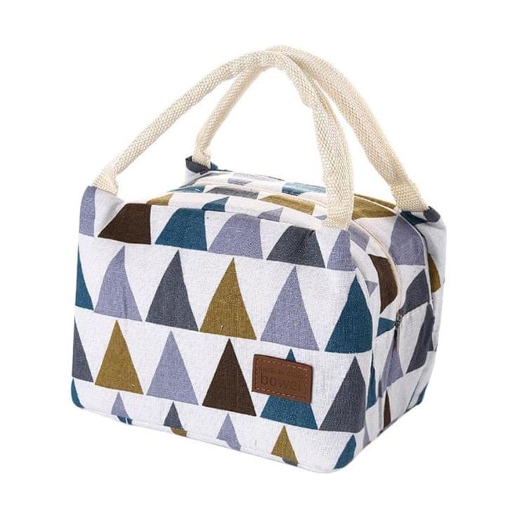 Cotton Linen Fashion Insulation Waterproof Portable Lunch Bag Insulation Bag Insulation Package(Big triangle)