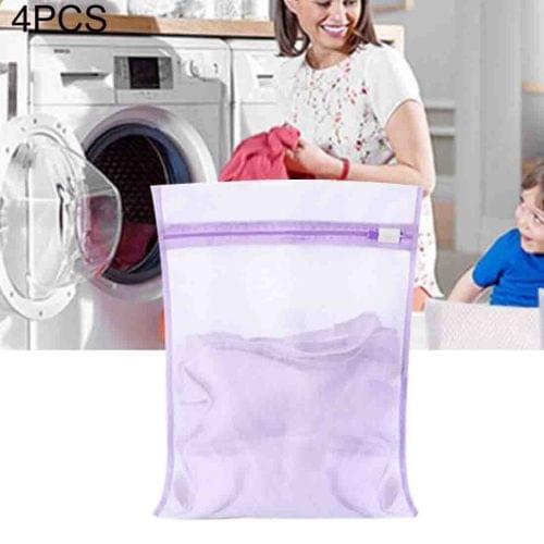 4 PCS Thickening Coarse Mesh Laundry Bag Suit Polyester Washing Mesh Bag, Size: M, 40*50cm (Purple)