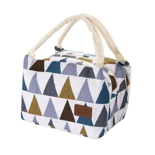 Cotton Linen Fashion Insulation Waterproof Portable Lunch Bag Insulation Bag Insulation Package(Colored triangle)