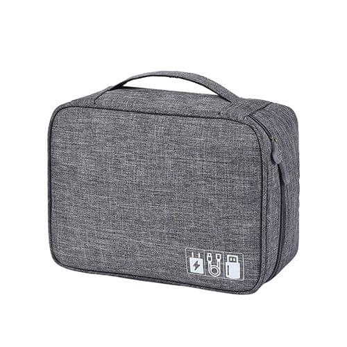Digital Cable Bag Men Portable Travel Gadgets Pouch Power Cord Charger Headset Organizer(Gray)