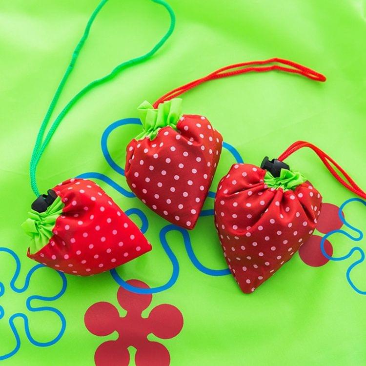 2 PCS Creative Strawberry Shopping Reusable Folding Reusable Grocery Shopping Bag(Black)