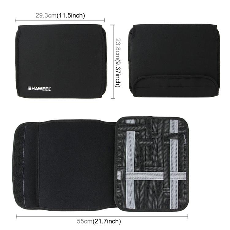 HAWEEL 10 inch Tablet Wrap Organizer Neoprene Digital Storage Pocket Bag