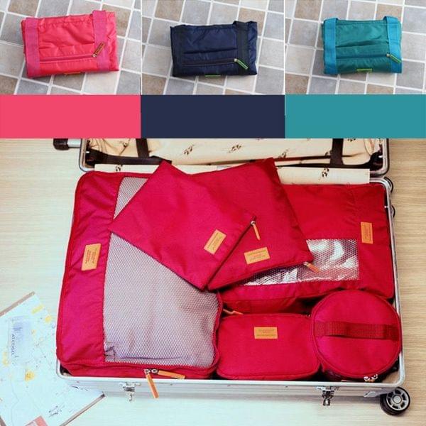Embellish Multi-functional Portable Waterproof  Large Capacity Nylon Foldable Pouch Storage Bag for Travel, Size: 44cm x 35cm x 19cm(Dark Blue)