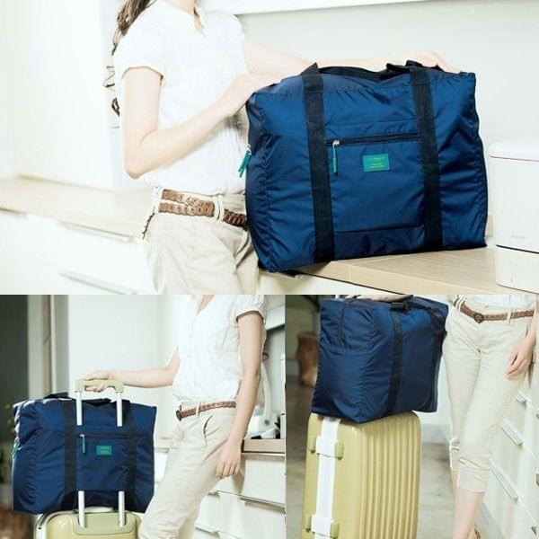 Embellish Multi-functional Portable Waterproof  Large Capacity Nylon Foldable Pouch Storage Bag for Travel, Size: 44cm x 35cm x 19cm(Dark Blue)