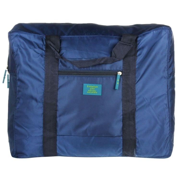 Embellish Multi-functional Portable Waterproof  Large Capacity Nylon Foldable Pouch Storage Bag for Travel, Size: 44cm x 35cm x 19cm(Dark Blue)