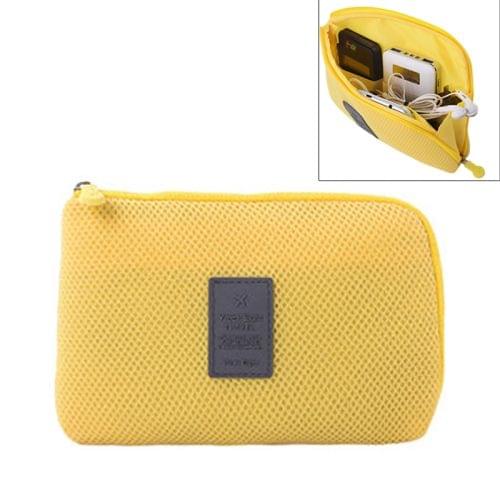 Shockproof Portable Digital Storage Pocket Travel Cosmetic Organizer Bag, Size: 12.5cm x 16cm x 3cm(Yellow)