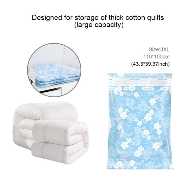 Space Saving Orchids Pattern Vacuum Storage Bag, Thinken Quilts Clothing Vacuum Seal Storage Bag, Size: 100*110 cm