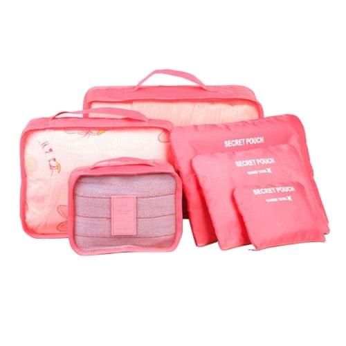 6 in 1 Outdoor Traveling / Household Clothing Storage Bag Included Six Pieces Suit(Red)