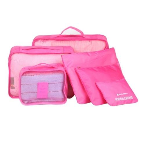 6 in 1 Outdoor Traveling / Household Clothing Storage Bag Included Six Pieces Suit(Magenta)