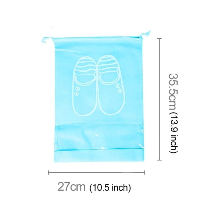 10 PCS D-POCKET Non-Woven Drawing Belt Shoe Pouch,Small Size(Blue)