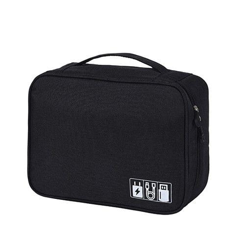 Digital Cable Bag Men Portable Travel Gadgets Pouch Power Cord Charger Headset Organizer(Black)