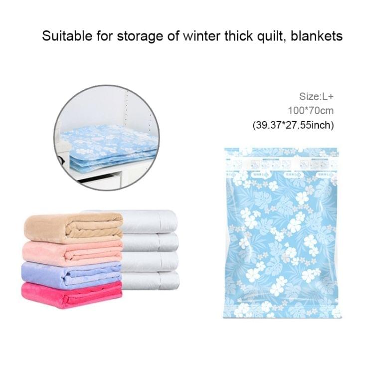 Space Saving Orchids Pattern Vacuum Storage Bag, Thinken Quilts Clothing Vacuum Seal Storage Bag with, Size: 70*100 cm